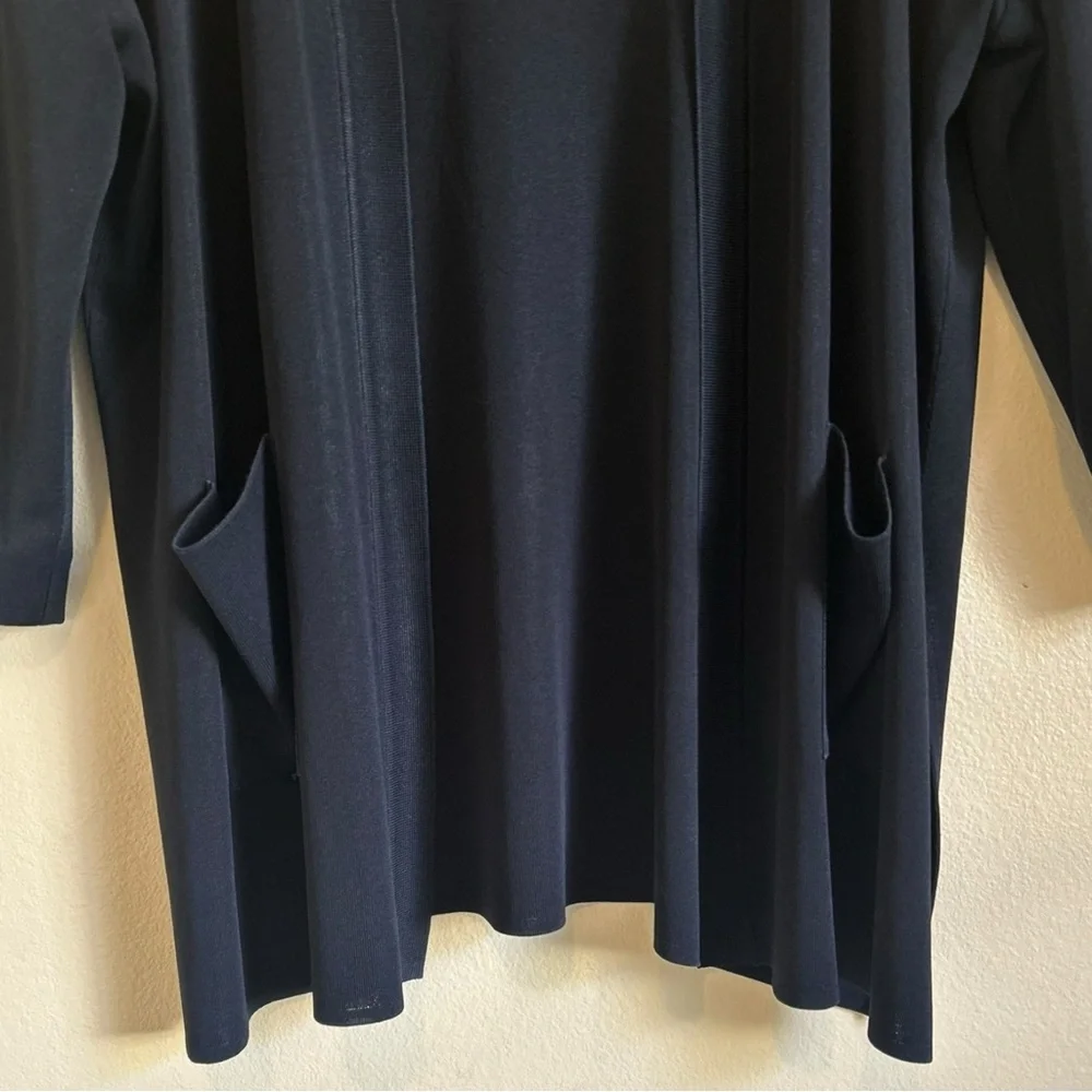 Misook Cardigan Sweater Knit Liquid Black Open Front Minimalist Plus Size 1X - Picture 7 of 14